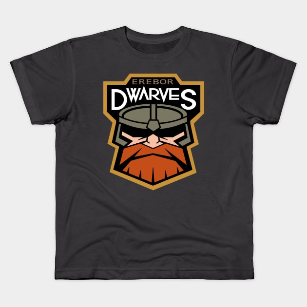 Dwarves Sports Logo Kids T-Shirt by queennerdco